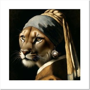 Wildlife Conservation - Pearl Earring Mountain Lion Meme Posters and Art